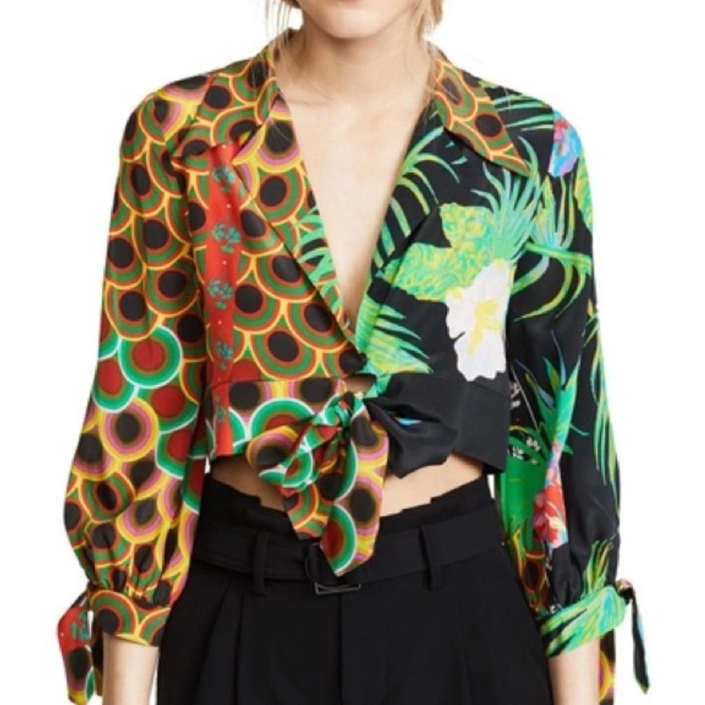 NWT Cynthia Rowley Tropical Crop Top, L